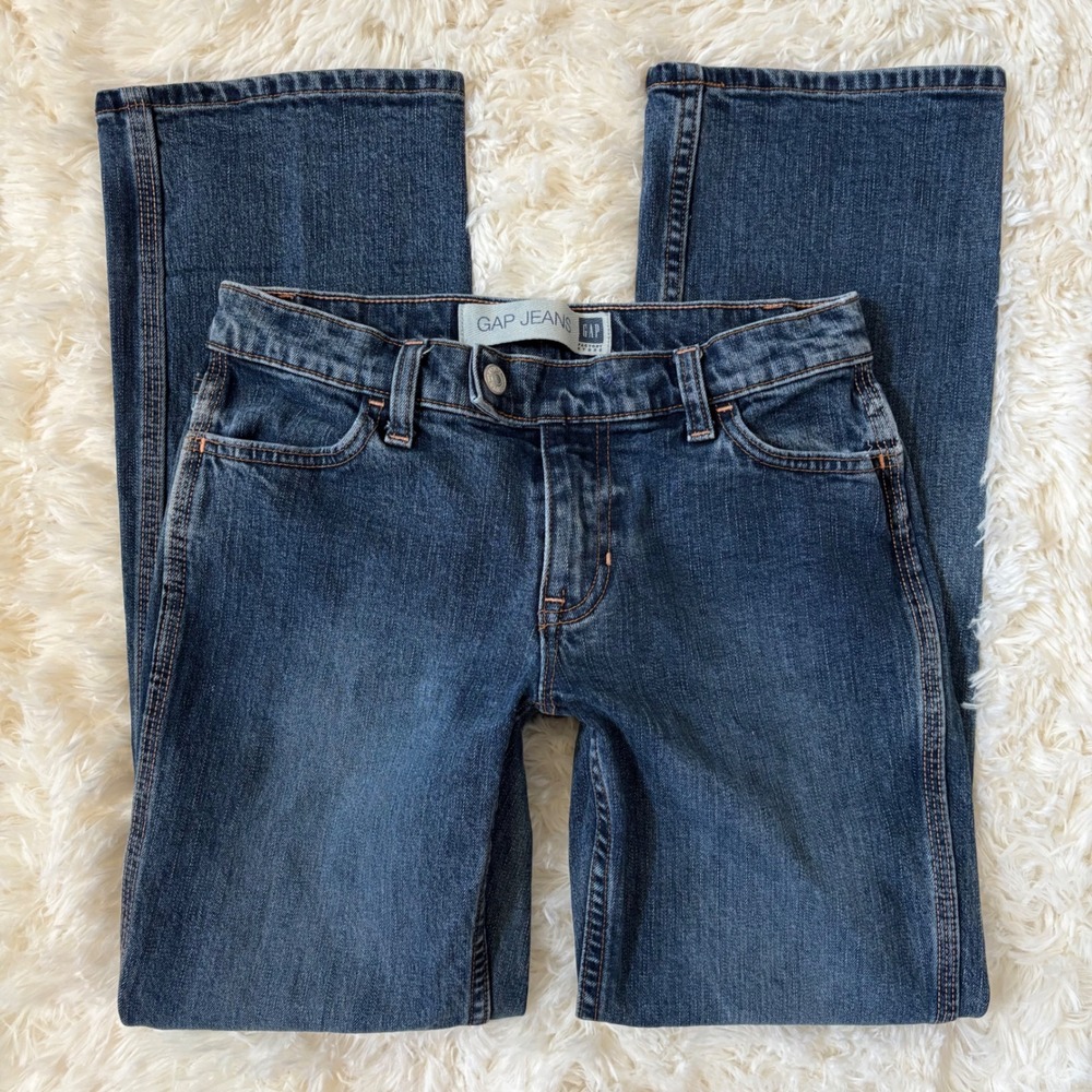 Gap Jeans Factory Store Womens Size 0 Dark Wash Low Rise Bootcut Denim Blue